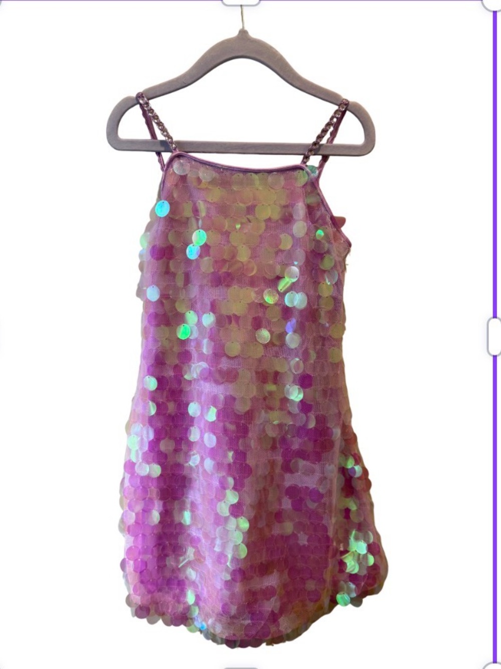 Lola + The Boys Iridescent Lavender Sequin Dress